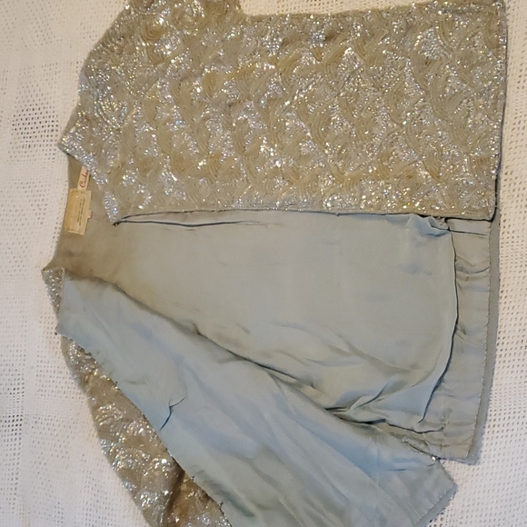 Vintage Cashmere and Sequin Scalloped Cropped Cardigan or Jacket - Picture 8 of 8